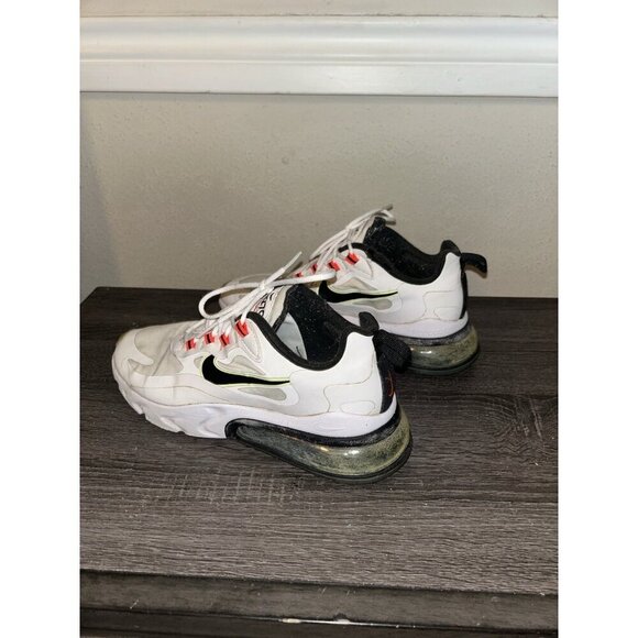 Nike Air Max 270 React White Athletic Lace Up Low Top Running Sneakers Size 9.5 - Picture 5 of 8